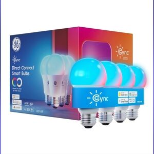 GE Cync Direct Connect Color Changing Smart Bulbs 4 PK 60W LED A19